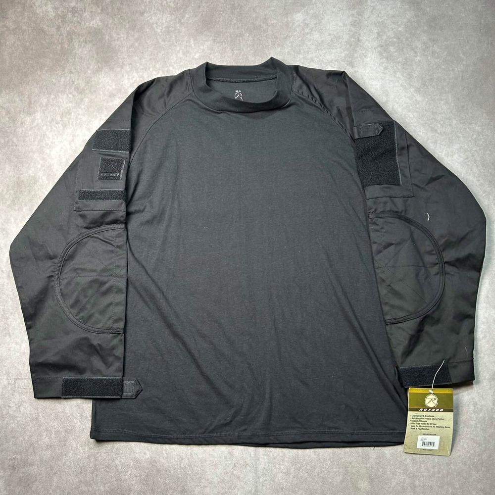Rothco Mens Black Tactical Airsoft Combat Shirt XL Padded Elbows